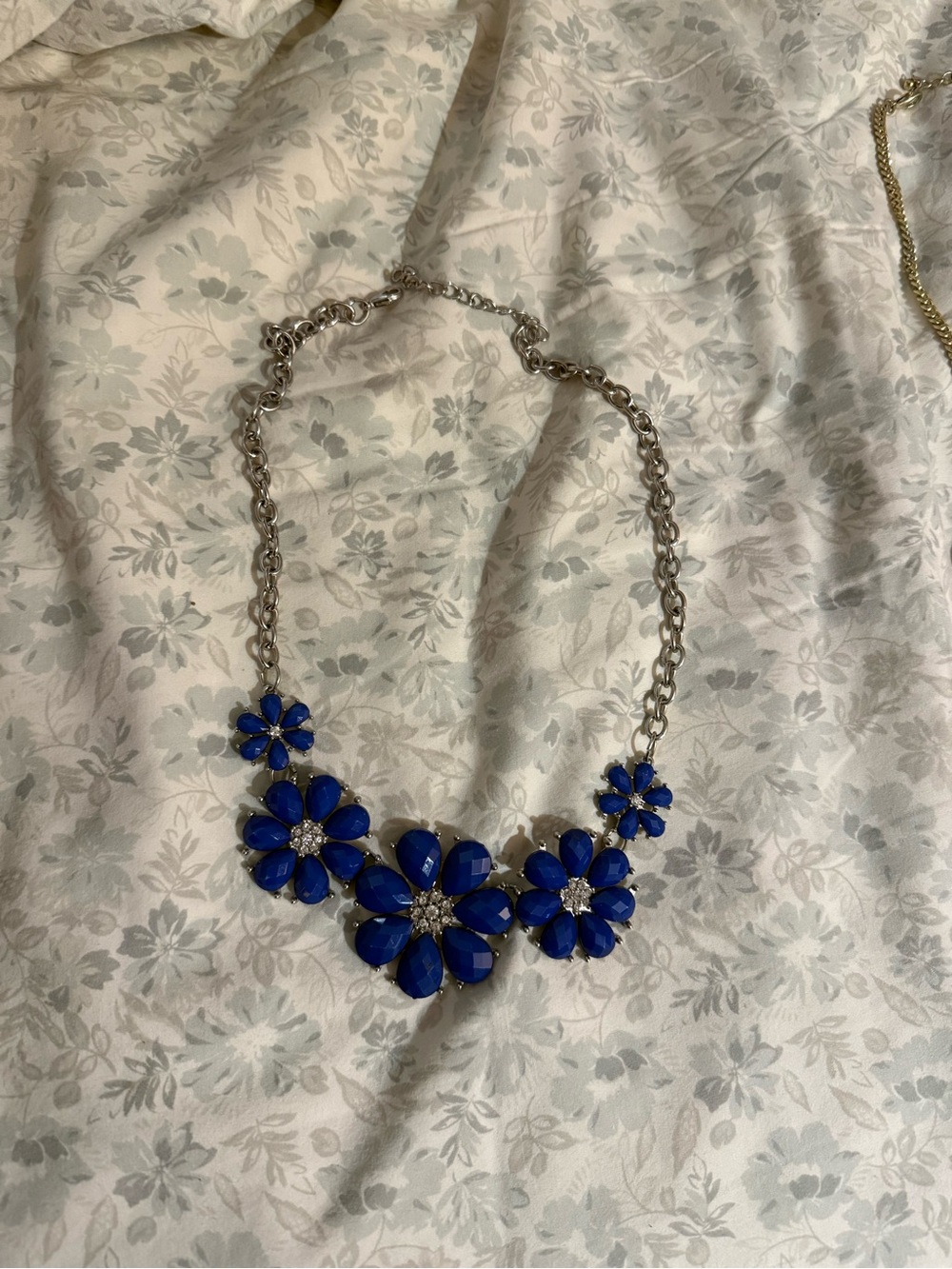 Blue Floral Statement Necklace - Women Jewelry
